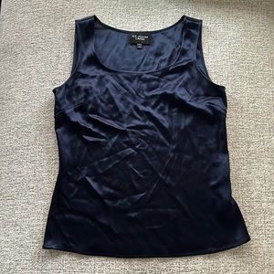 St John Caviar Satin Sleeveless Top